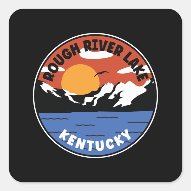 Rough River Lake Kentucky Sunset Square Sticker (Front)
