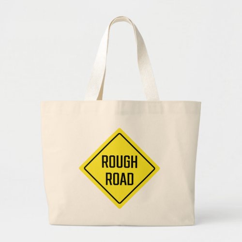  Rough Road Sign Yellow Jumbo Tote Bag