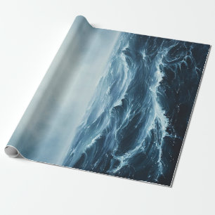 Rough Seas Ocean Waves Decoupage Wrapping Paper