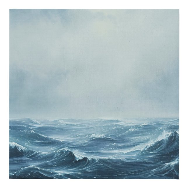 Rough Seas Ocean Waves Faux Canvas Print (Front)