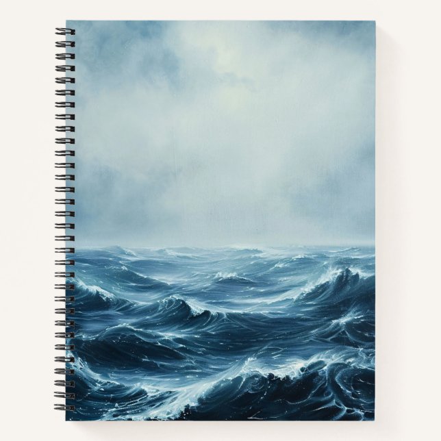 Rough Seas Ocean Waves Spiral Notebook (Front)