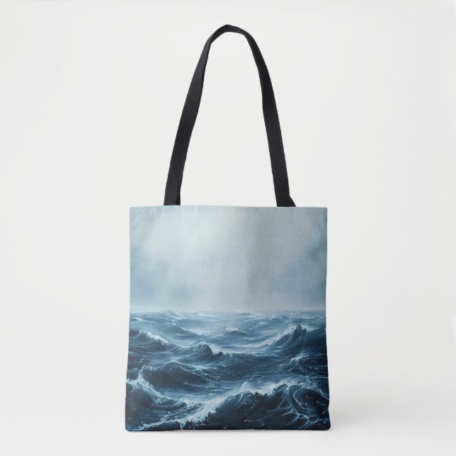 Rough Seas Ocean Waves Tote Bag (Front)