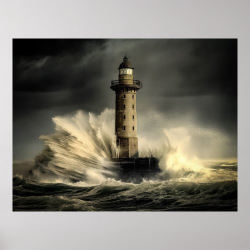 Rough Seas Portrait Poster