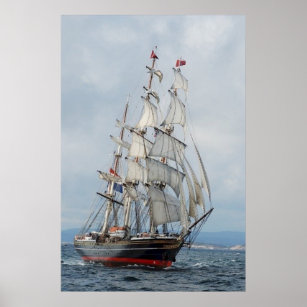 Rough Seas Sailing Poster