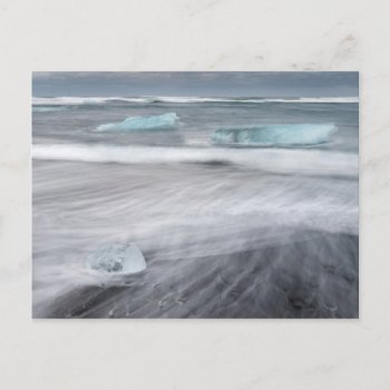 Rough Seascape With Ice  Iceland Postcard by tothebeach at Zazzle