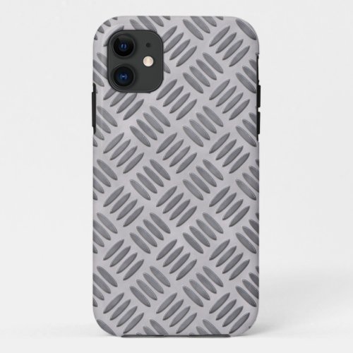 Rough silver metal plate masculine slate gray iPhone 11 case