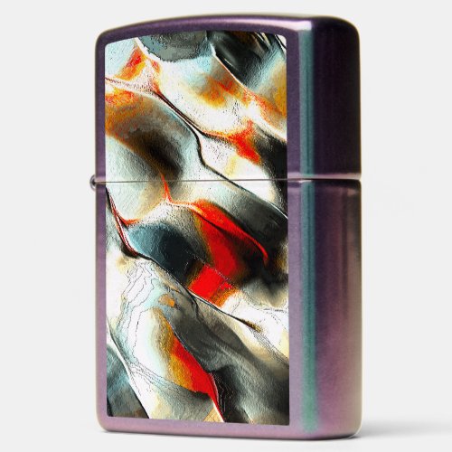 Rough silvery rock over burning ember intensity zippo lighter