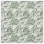 Rough Sketch Chile Peppers on Green Fabric