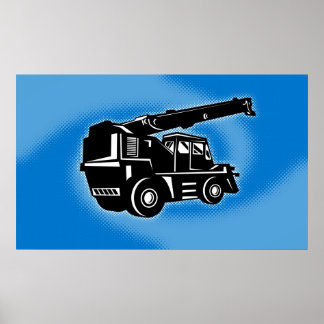rough terrain crane contstruction vehicle poster