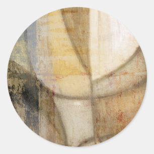 Rough Textured Earth Tone Painting Classic Round Sticker