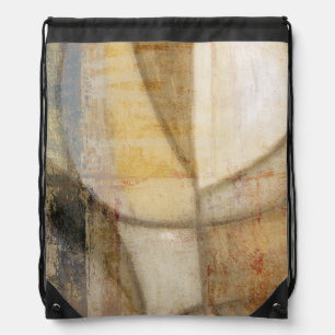 Rough Textured Earth Tone Painting Drawstring Bag