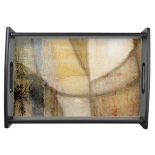 Rough Textured Earth Tone Painting Serving Tray