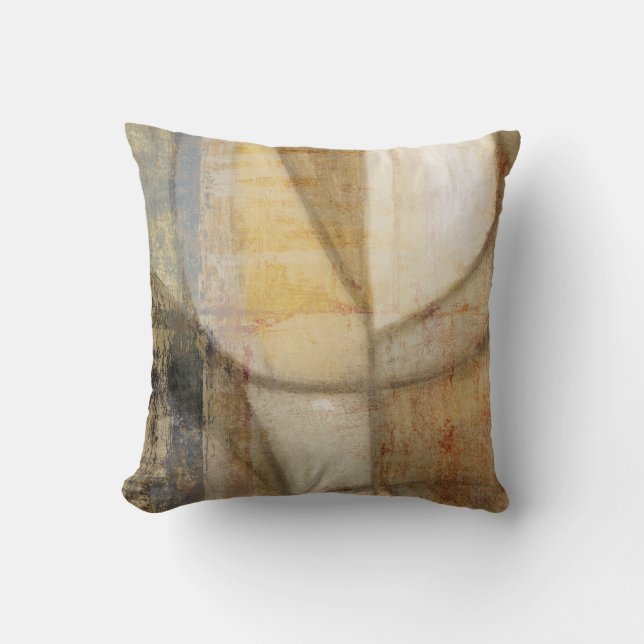 Rough Textured Earth Tone Painting Throw Pillow (Front)