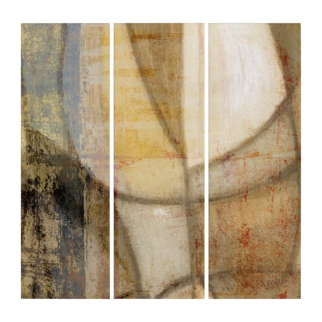 Rough Textured Earth Tone Painting Triptych (Front)