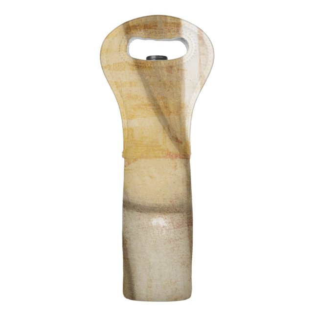 Rough Textured Earth Tone Painting Wine Bag (Back)