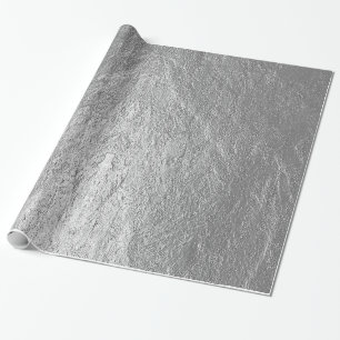 Rough Textured Silver Pewter Stone Wrapping Paper