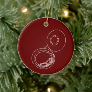 Rough Tuba Drawing Ceramic Ornament