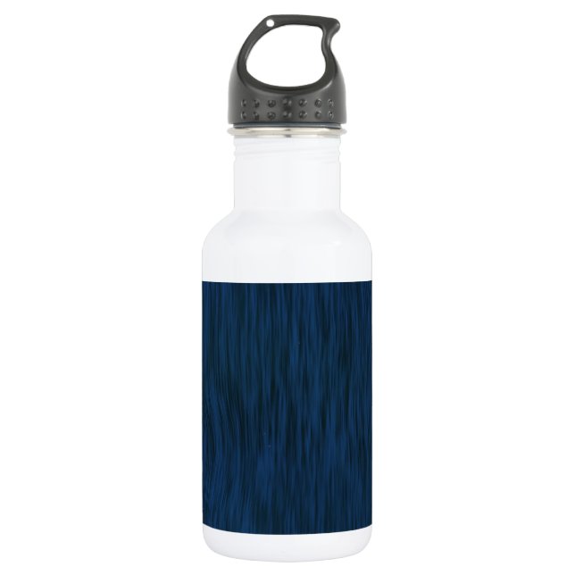 Rough Wood Grain Background in Deep Blue Water Bottle (Front)