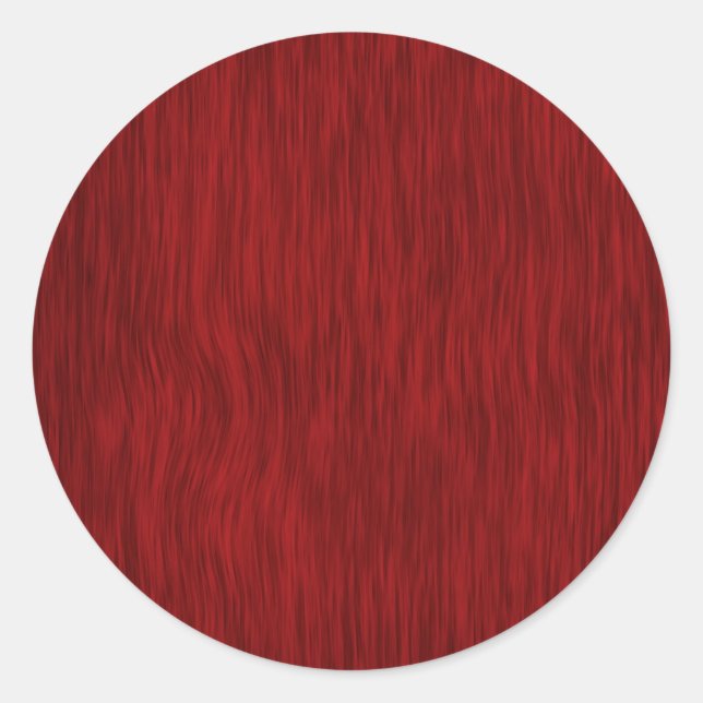 Rough Wood Grain Background - Red Classic Round Sticker (Front)