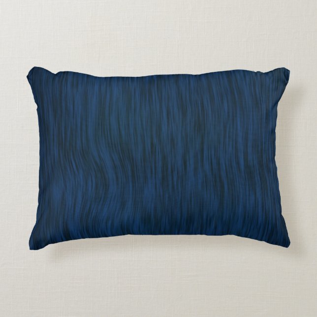 Rough Wood Grain Look Background Deep Blue Accent Pillow (Front)