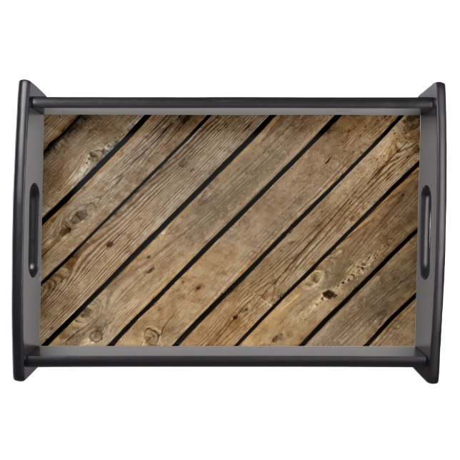Rough Wood Planks Design Serving Tray (Front)