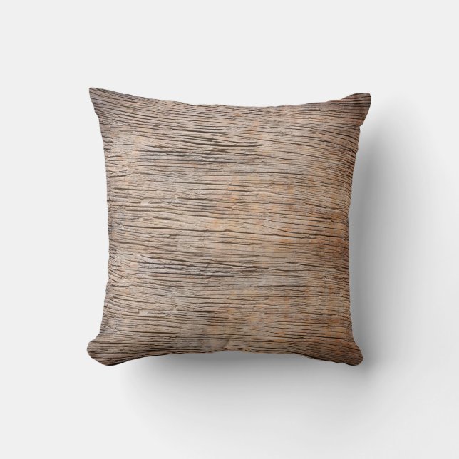 Rough Wooden Plank Texture Throw Pillow (Front)