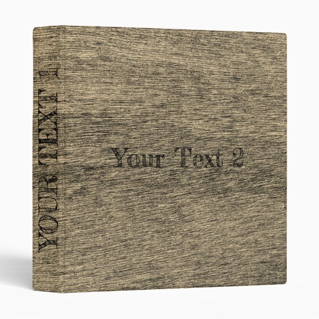 rough wooden surface 3 ring binder (Front/Spine)