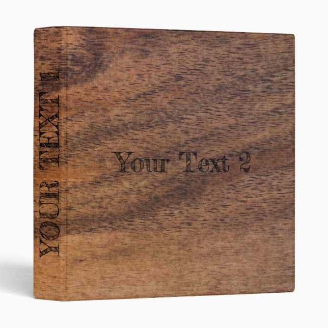 rough wooden surface 3 ring binder (Front/Spine)