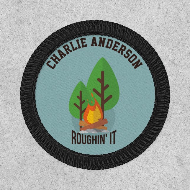 Roughin It - Camping Hiking Wilderness Patch (Front)