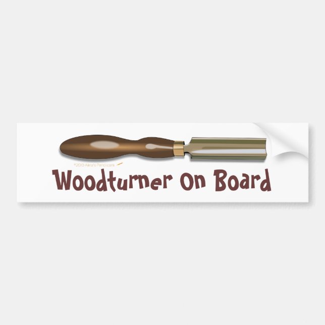 Roughing Gouge Woodturner On Board Bumper Sticker (Front)