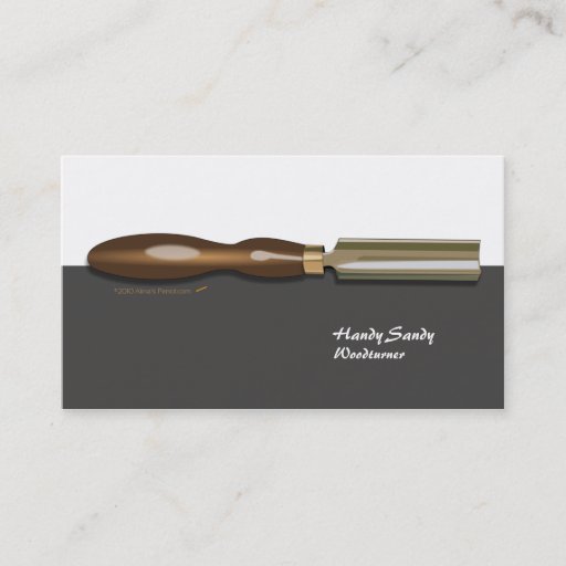 Customizable Roughing Gouge Woodturning Blk White Business Card