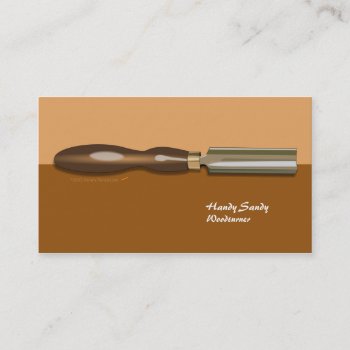 Roughing Gouge Woodturning Brown Business Card by alinaspencil at Zazzle
