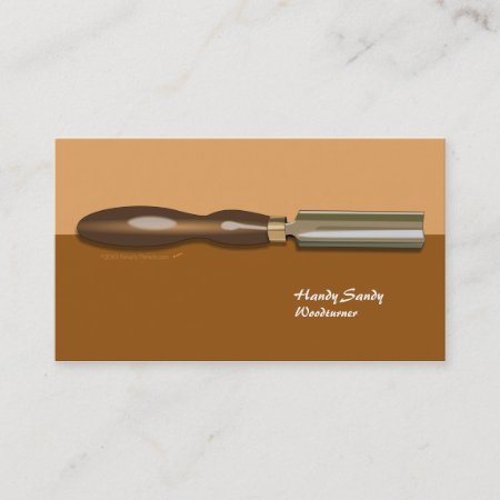 Roughing Gouge Woodturning Brown Business Card