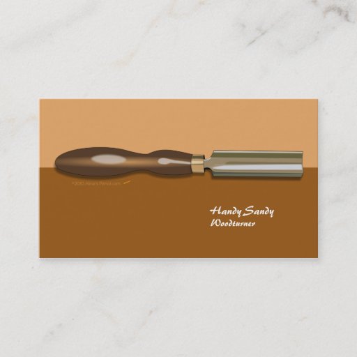 Customizable Roughing Gouge Woodturning Brown Business Card