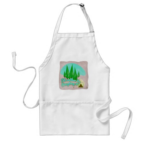 Roughing It Fun Camping Illustration Art  Adult Apron