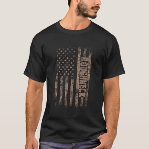 Roughneck American Flag Oilfield T_Shirt