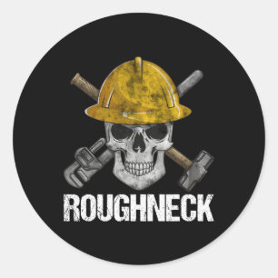 Roughneck Skull Oilfield Worker Oil Field Rig Dril Classic Round Sticker