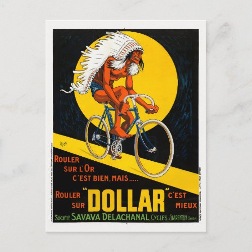 Rouler sur Dollar France Vintage Poster 1922 Postcard