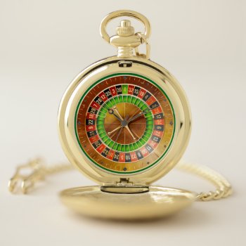 Roulette 1 Pocket Watch & Numeral Options by Ronspassionfordesign at Zazzle