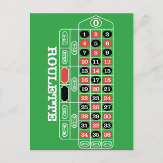 Roulette Table - Casino Gamble To Win Postcard