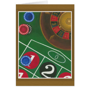 Roulette Table with Chips and Wheel Cards