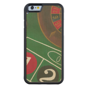 Roulette Table with Chips and Wheel Carved Maple iPhone 6 Bumper Case