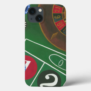 Roulette Table with Chips and Wheel iPhone 13 Case