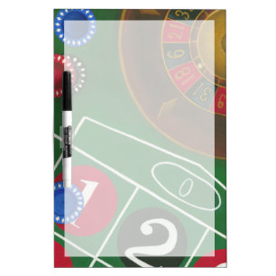 Roulette Table with Chips and Wheel Dry-Erase Board