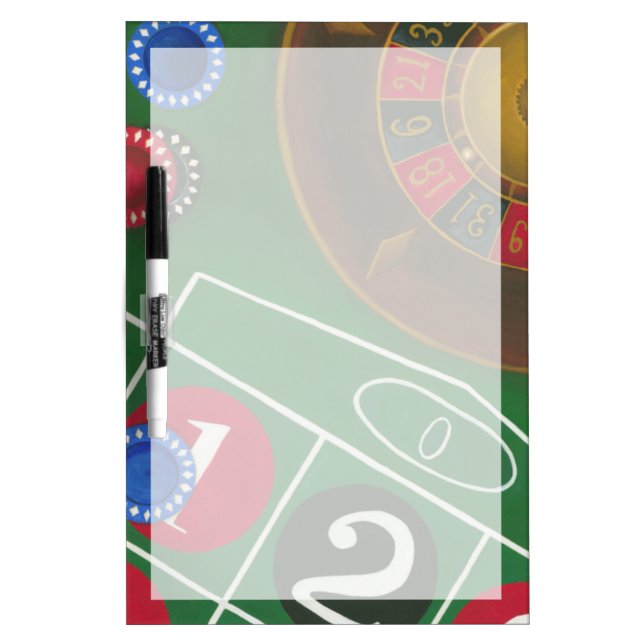 Roulette Table with Chips and Wheel Dry-Erase Board (Front)