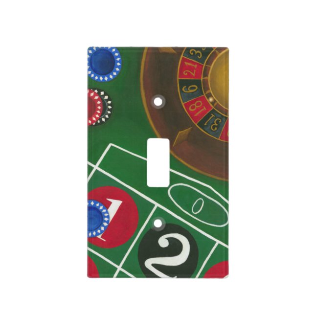 Roulette Table with Chips and Wheel Light Switch Cover (Front)