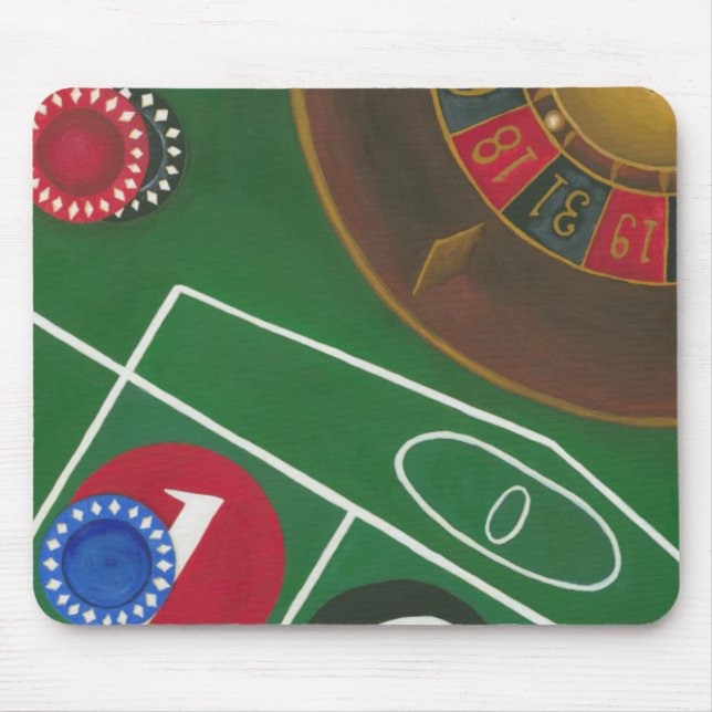 Roulette Table with Chips and Wheel Mouse Pad (Front)