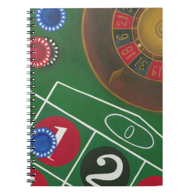 Roulette Table with Chips and Wheel Notebook (Front)