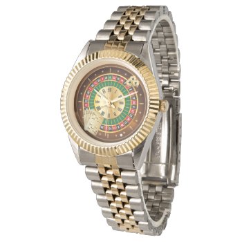 Roulette Wheel And Cards Two-tone Bracelet Watch by SharonCullars at Zazzle