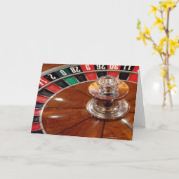 Customized Roulette Card Roulette wheel casino gambling theme greeting card | Zazzle